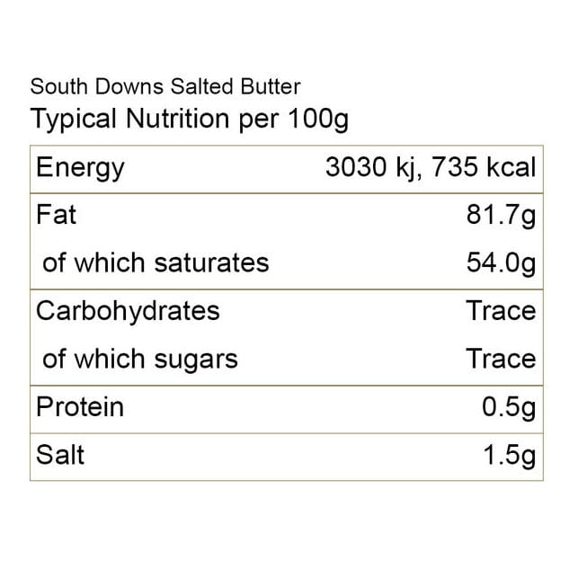 south downs butter salted nutrition